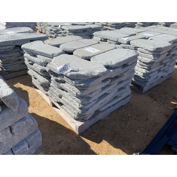 (1) LOT 2" THICK TUMBLED GARDEN PATH STONES, 132 LF