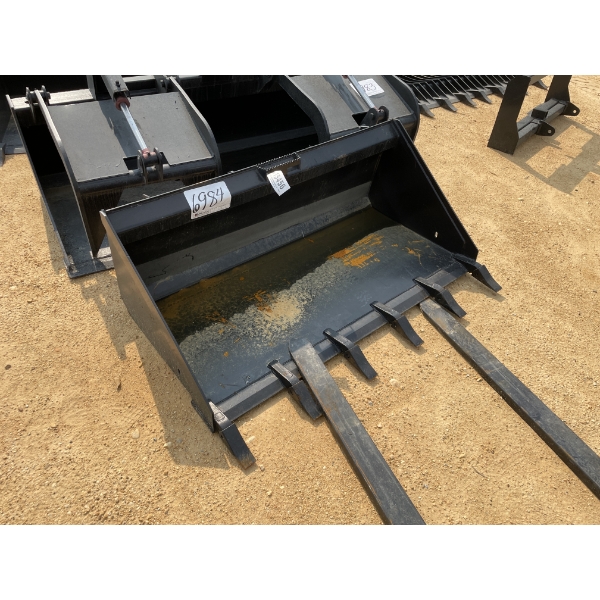 60" T BUCKET, fits skid steer loader