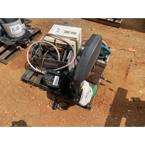 HITACHI BAND, TILE SAW, A/V & VARIOUS OTHER ITEMS