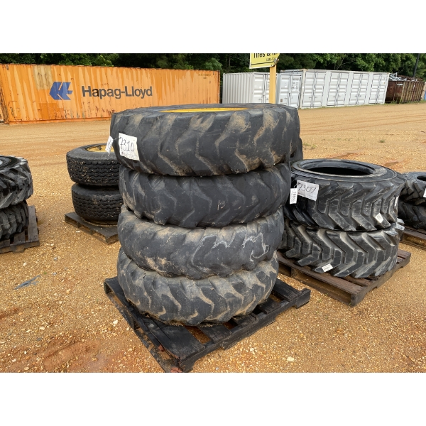 (4) 13.00-24 WHEEL/TIRE COMBO, FOAM FILLED, FITS JCB