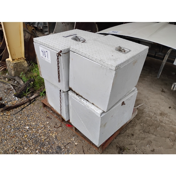 (4) ALUMINUM STORAGE BOXES