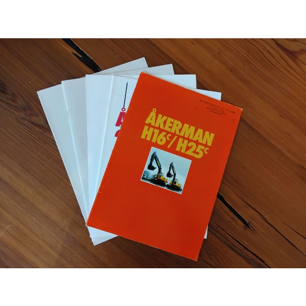 (5) 1984-1985 AKERMAN EQUIPMENT BROCHURES