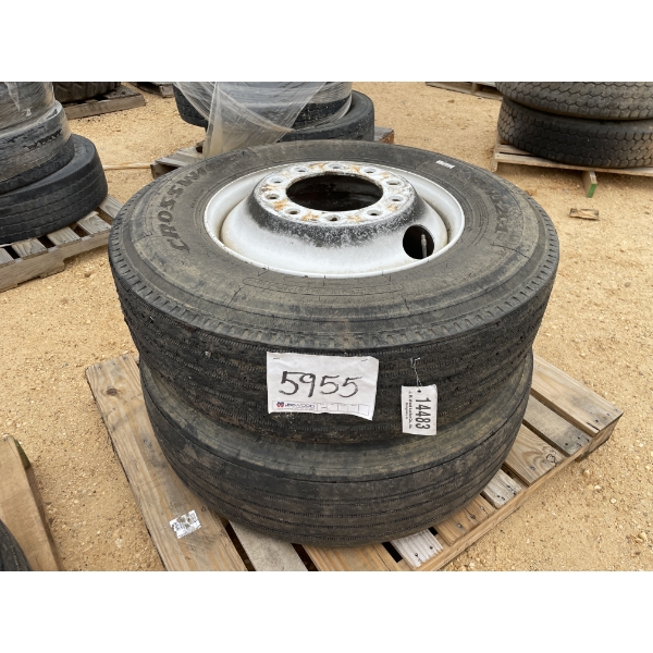(2) 295/75R22.5 TIRES & RIMS
