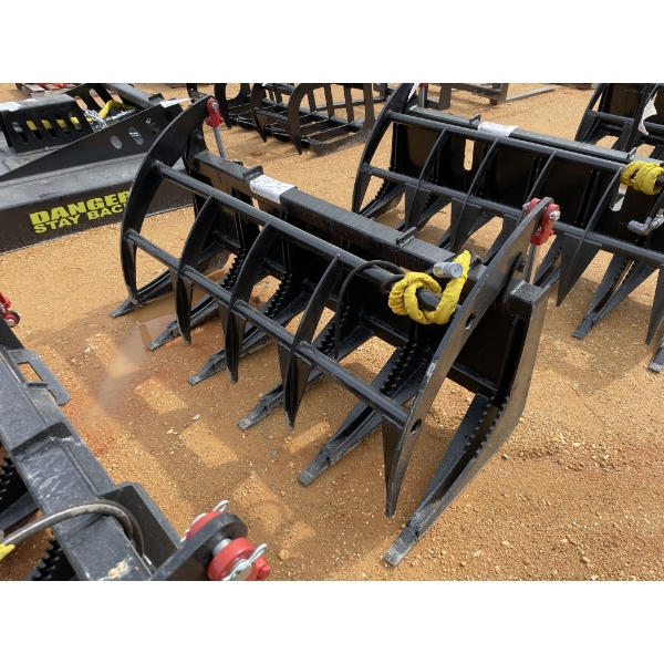 68" ROOT RAKE GRAPPLE, fits skid steer loader