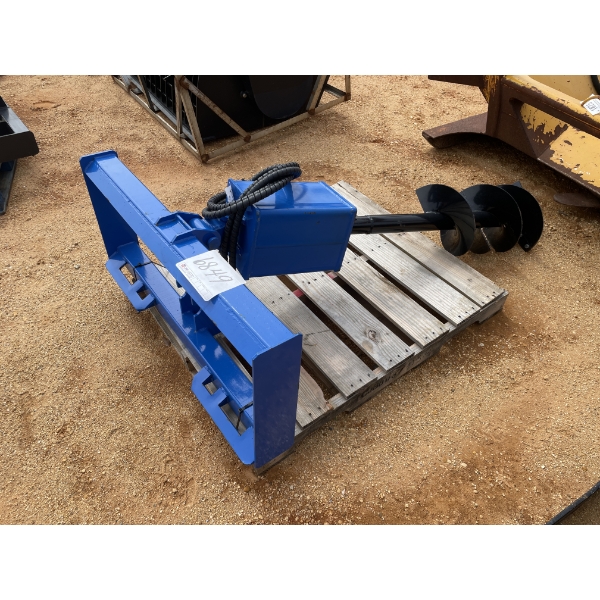 HYD AUGER, 1 bit, 12" wide, fits skid steer loader