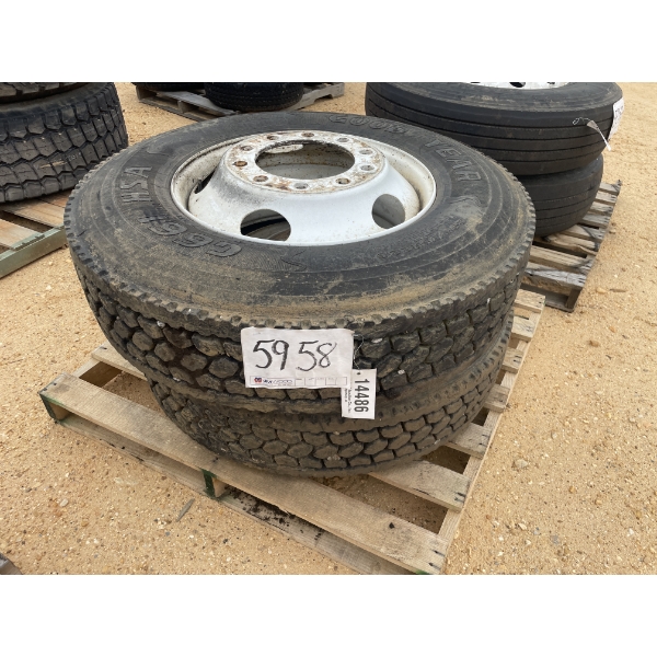 (2) 295/75R22.5 TIRES & RIMS