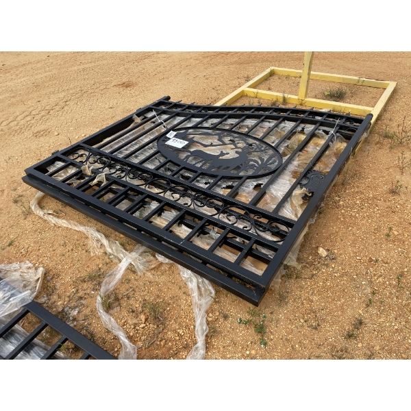 DEER SCENE WROUGHT ITON GATE, 14'