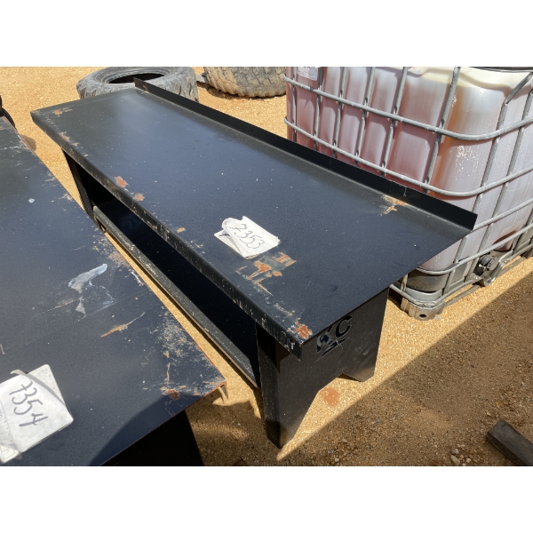 STEEL WORK TABLE, 90"L X 25"W