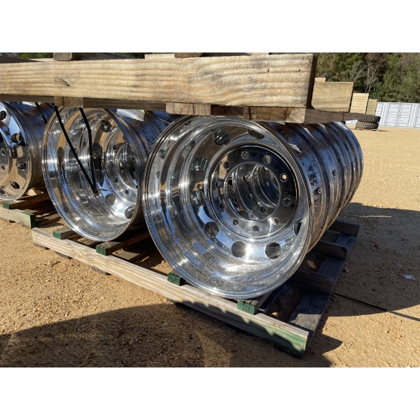 ALCOA ALUMINUM WHEELS, 8ea, 8.00 x 22.5, 7,400lbs