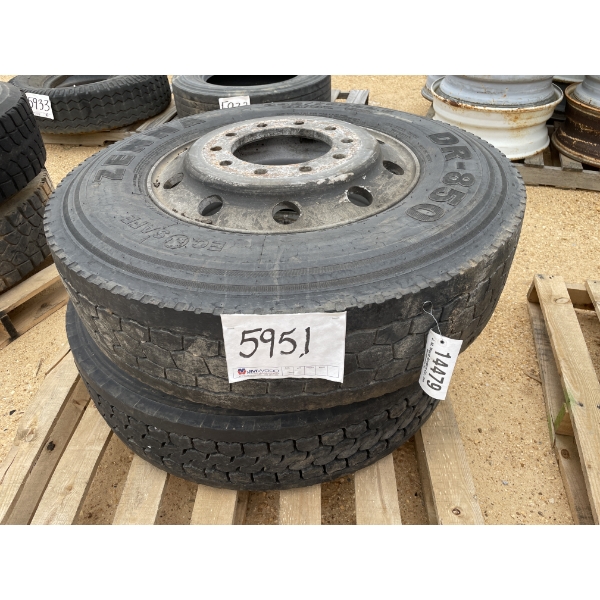 (2) 295/75R22.5 TIRES & RIMS