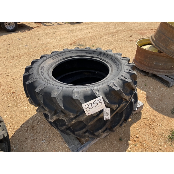 TRACTOR TIRES 16.9/14-28, 8 PLY TIRES (2)