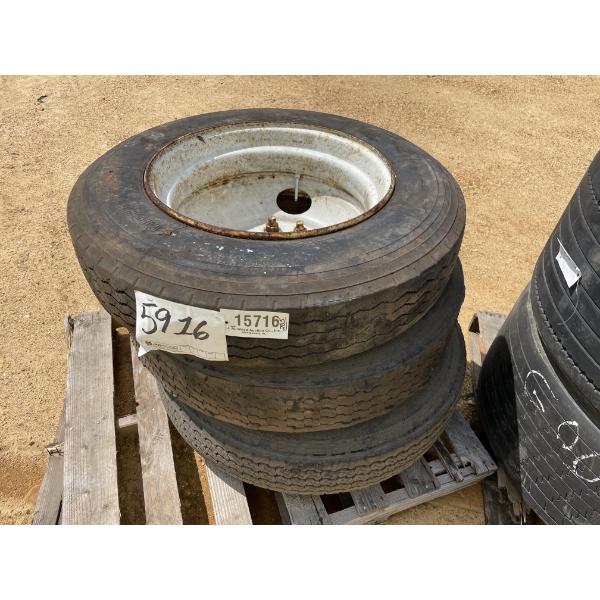 TIRES & RIMS (3 EA) 9R22.5