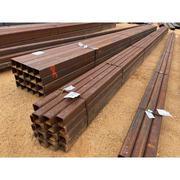 STEEL SQUARE TUBE,  5/16" X 4"SQ, VARIOUS LENGTHS (16)