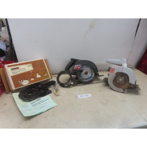2 Power Circular Saws 7 1 / 4", B&D and Craftsman Multi Purpose Router Guide