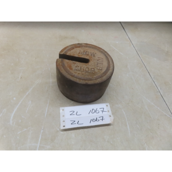 Vintage Cast Iron Slotted Scale Weight, Ten Pounds