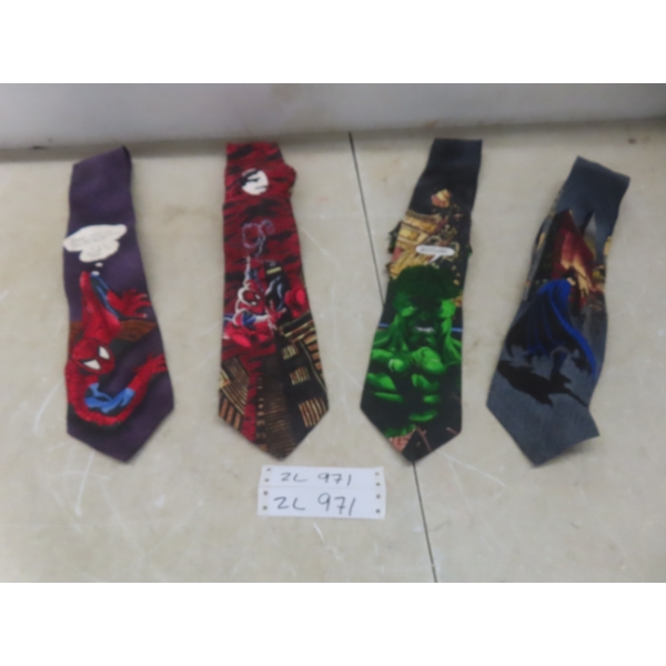 Four Marvel Superhero Ties Featuring Spider-Man, Batman, And The Hulk