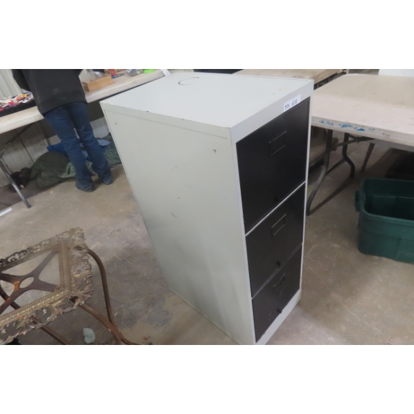 Metal Three-Drawer Filing Cabinet