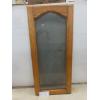 Image 1 : Oak-Framed Cabinet Door with Etched Glass Insert, 34 1/2" x 15 1/2"