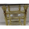 Image 4 : Golden Brass-Coloured Glass End Table, 23" x 18" x 18"