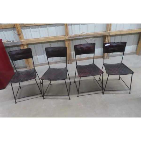 4 Stackable Wrought Iron Chairs