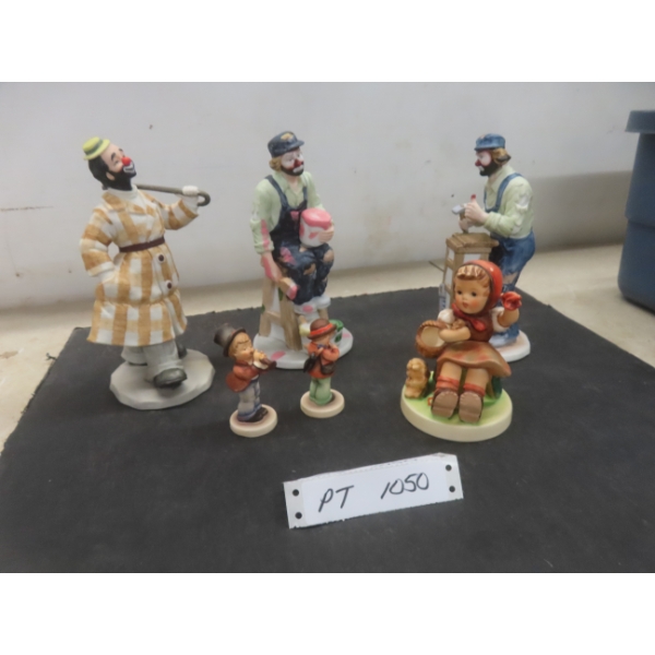 Three Flambro Figurines, Approximately 8" Tall And Three Goebel Figurines, Tallest 5"