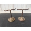 Image 2 : Two Antique Bronze Window Store Display Stands Measuring 3 1/2" High