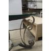 Image 3 : Wrought Iron And Glass End Table, 21" High, 25" Diameter