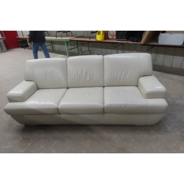 Leather/Leather Style Couch 86'' Wide 