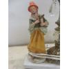 Image 5 : Pair of Vintage Table Lamps with Porcelain Figures on Marble Bases, 20" High
