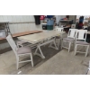 Image 1 : Modern Dining Table Four Chairs And Bench, Table 36" x 36" x 86"