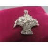 Image 11 : Vintage Chinese Export Sterling Silver Filigree Fingernail Guard Brooch And Floral Basket Brooch