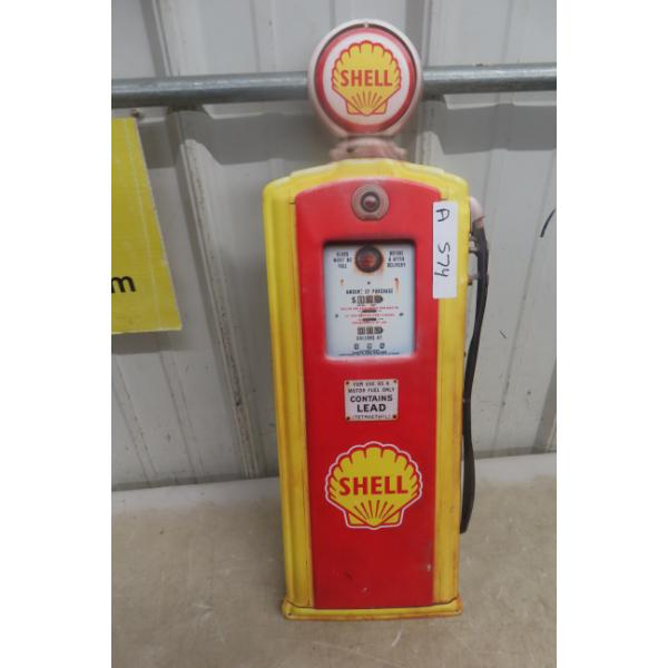 Shell Oil Gas Pump Replica Metal Advertising Sign 8" x 24"