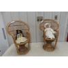 Image 1 : 2 x Youth Fan Back Chairs with 2 Porcelain Dolls