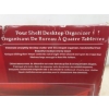 Image 7 : Solid Wood Desktop Organizer With Shelves, Drawer, and Sliding Cover - Cherry Finish