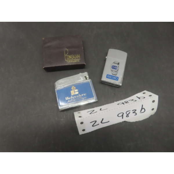 Seiko Zippo Lighter And Belvedere Lighter