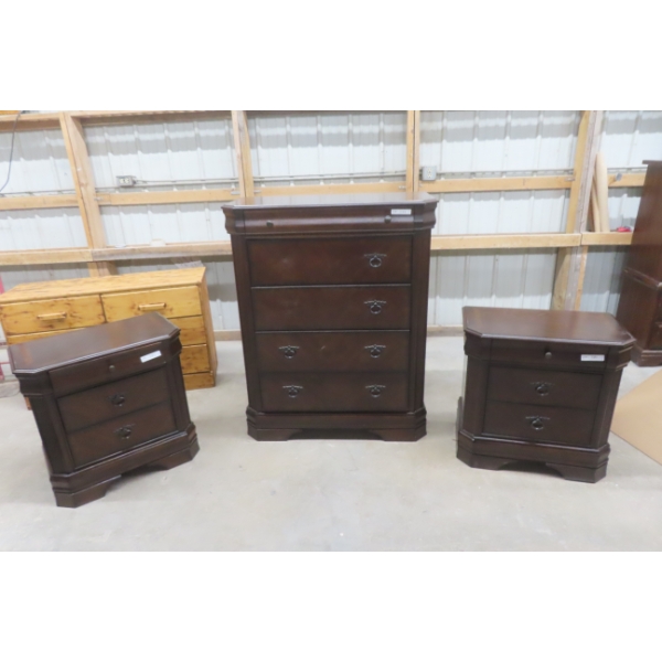Dresser, 50x40x19" and 2 Night Stands, 28x28x16-1/2"