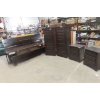 Image 1 : Dark Wood King Bedroom Set Bed Frame, Dressers, and Nightstands