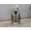 Pair of Vintage Table Lamps with Porcelain Figures on Marble Bases, 20" High