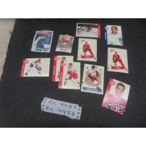 Eleven Parkhurst Hockey Cards From 1955–56 Including Gordie Howe And Rocket Richard