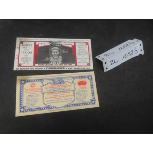 Two Tickets From Negro League Baseball Games Dated 1993 And 1997