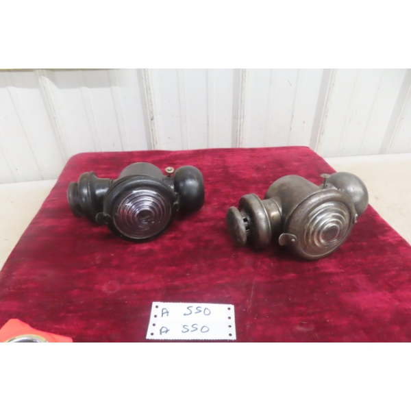 Two Vintage Model A Automobile Lights