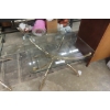 Image 6 : Three-Piece Brass and Glass Coffee Table Set