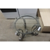 Image 2 : Wrought Iron And Glass End Table, 21" High, 25" Diameter