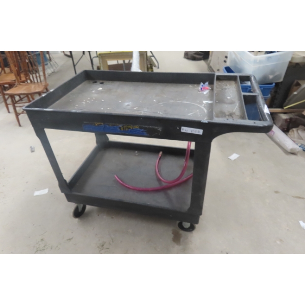 Poly Two-Tier Shop Cart, 33" x 25" x 44"