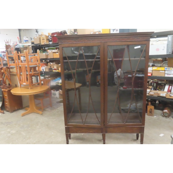 Antique 2 Door Cabinet Four Adjustable Shelves, 78" x 54" x 13"