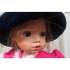 Image 2 : Celia Doll Co. 22" Doll in Pink Velvet Dress With Hat, Shoes & Socks