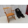 Image 1 : Youth Wood Rocking Chair + Plush Bear