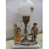 Image 2 : Pair of Vintage Table Lamps with Porcelain Figures on Marble Bases, 20" High