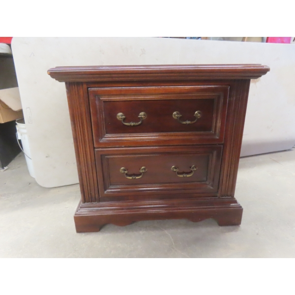 Night Table with Two Drawers, 23" x 26" x 16"