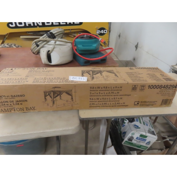 New Chatham Gazebo, Black Finish with Grey Canopy, 10' x 10'